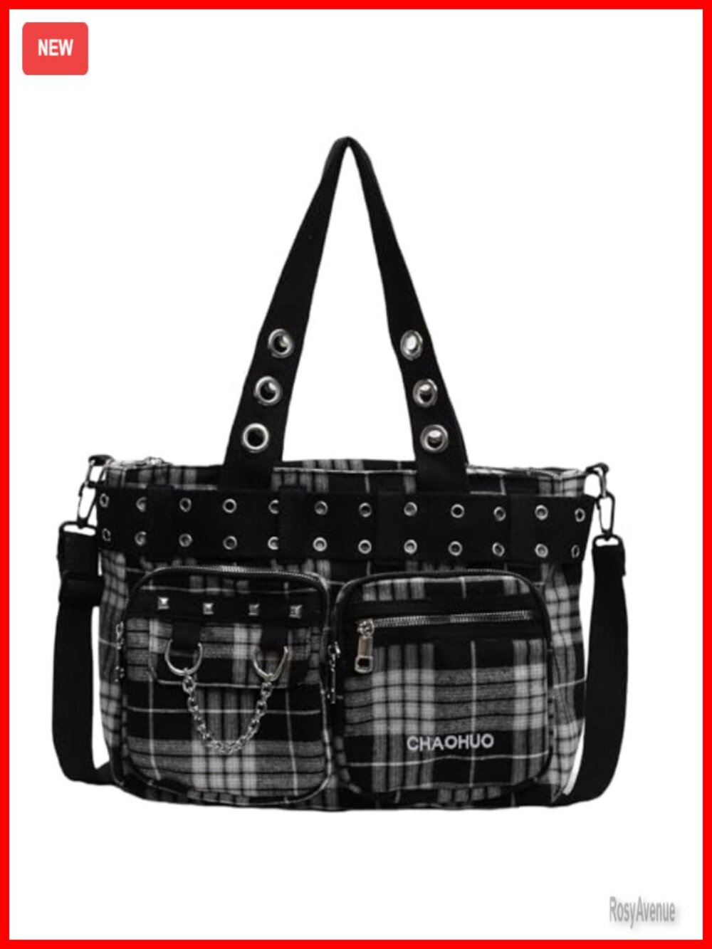 Canvas Tote Bag Y2K Gothic Skull Shoulder Bag Large Travel Office